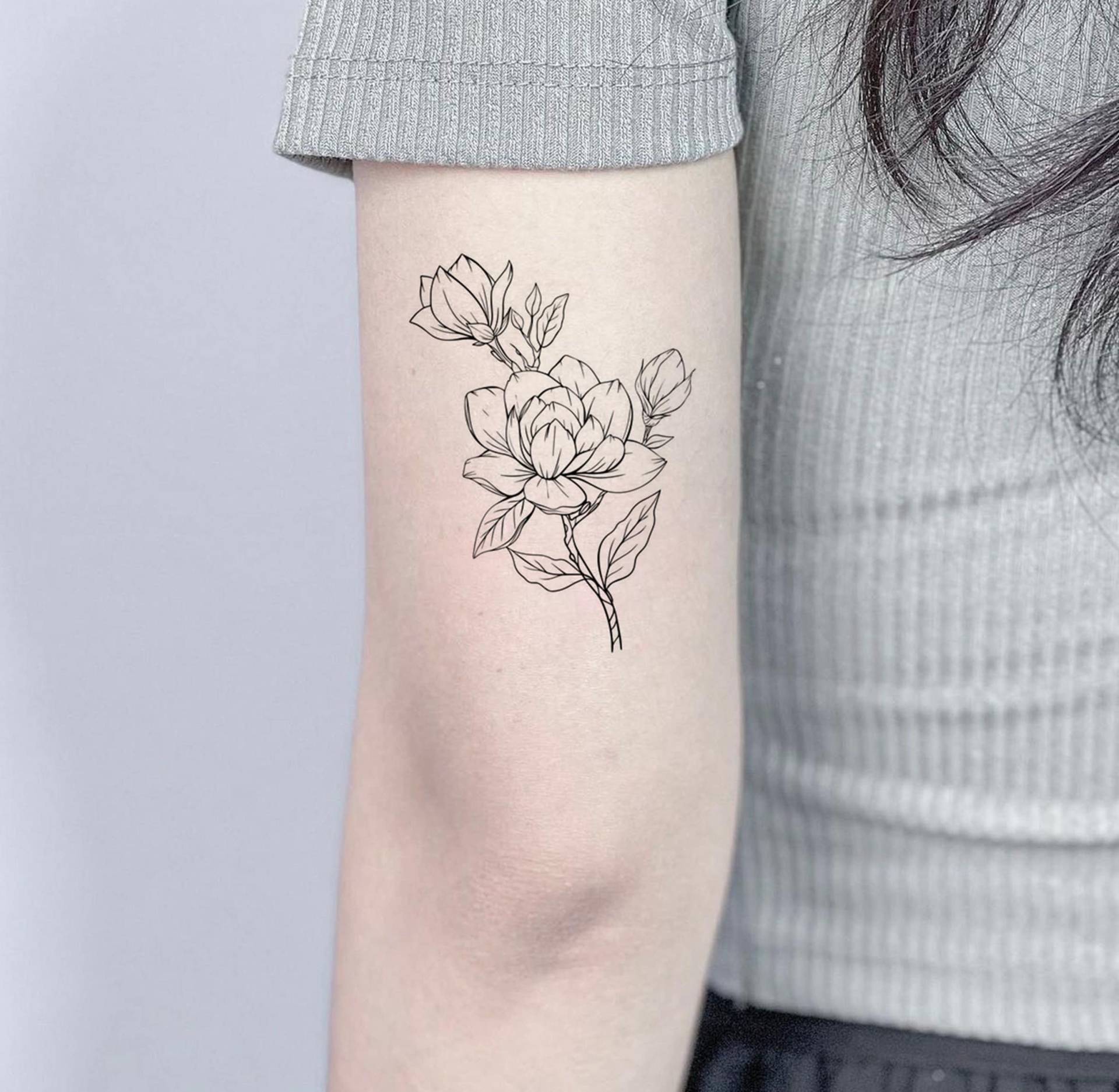 Magnolie Blume Temporäres Tattoo, Fake Tattoo Künstler Geschenk, Wasserdichtes Tattoo-Liebhaber Blumen Florales von SPatrickStore