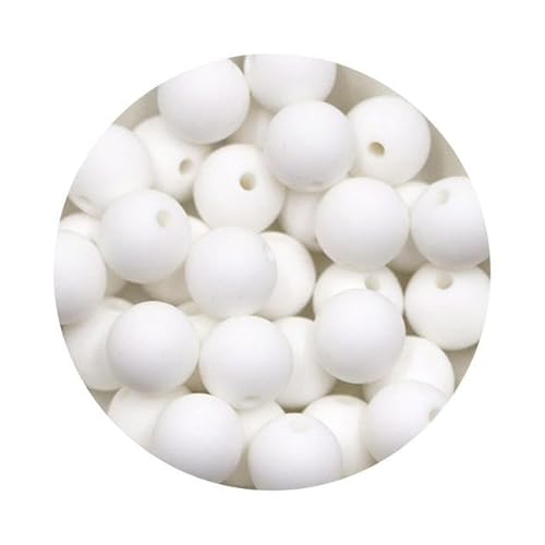 50 Stück 12 mm runde Silikonperlen, BPA-frei, für die Herstellung von DIY-Armbändern, Halsketten, Schmuckzubehör, 50 Stück weiß 50 Stück 12 mm runde Silikonperlen, BPA-frei, für die Herstellung von DIY-Armbändern, Halsketten, Schmuckzubehör, 50 Stück weiß von SPeesy