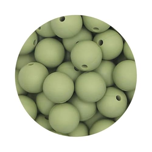 50 Stück 12 mm runde Silikonperlen, BPA-frei, für die Herstellung von DIY-Armbändern, Halsketten, Schmuckzubehör – 50 Stück, Matcha-Grün 50 Stück 12 mm runde Silikonperlen, BPA-frei, für die Herstellung von DIY-Armbändern, Halsketten, Schmuckzubehör – 50 Stück, Matcha-Grün von SPeesy