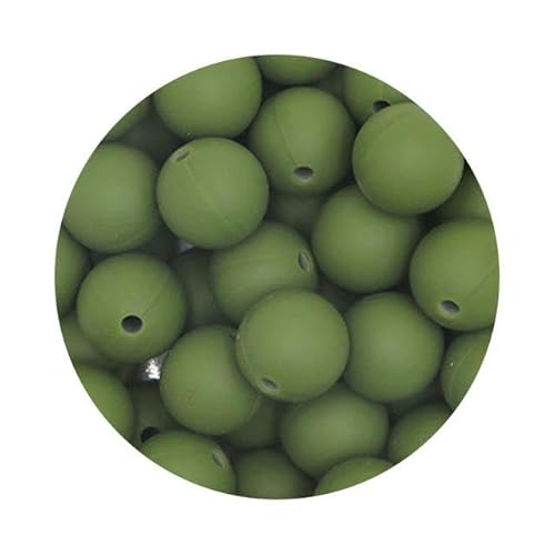 50 Stück 12 mm runde Silikonperlen, BPA-frei, für die Herstellung von DIY-Armbändern, Halsketten, Schmuckzubehör – 50 Stück bohnengrün 50 Stück 12 mm runde Silikonperlen, BPA-frei, für die Herstellung von DIY-Armbändern, Halsketten, Schmuckzubehör – 50 Stück bohnengrün von SPeesy