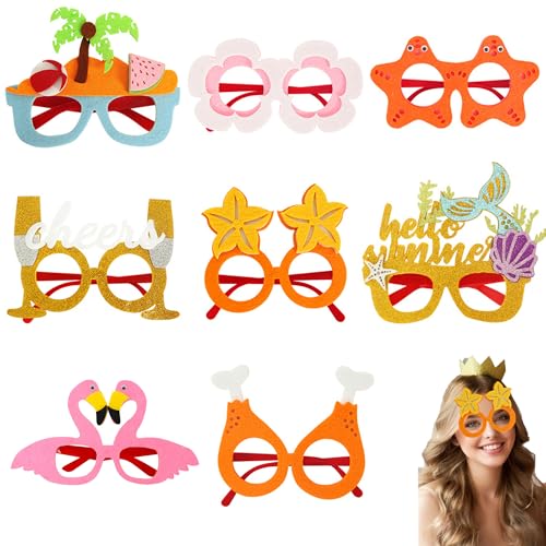 SQAQS 8PCS Party Sonnenbrillen, Lustige Hawaii-Sonnenbrille mit verschiedenen Formen, Lustige Hawaiianische Brillen, Neuheit Partyzubehör Dekoration, Strand-Themen-Partybedarf Dekoration SQAQS 8PCS Party Sonnenbrillen, Lustige Hawaii-Sonnenbrille mit verschiedenen Formen, Lustige Hawaiianische Brillen, Neuheit Partyzubehör Dekoration, Strand-Themen-Partybedarf Dekoration von SQAQS