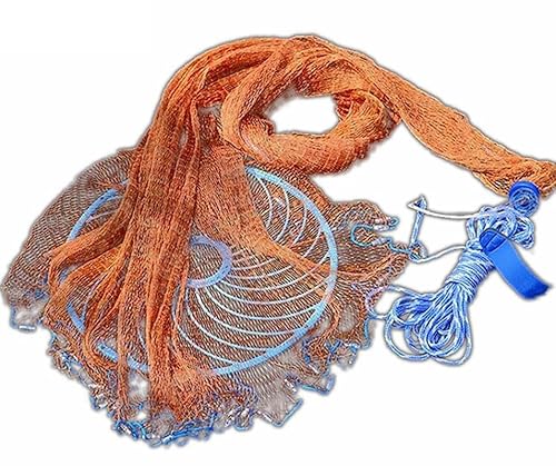 SQIANKUN üBerwurf Angelnetz Cast Net Höhe 1,5-3,6 M Fang Fischernetz Fischer Hand Werfen Netzwerk Kleine Mesh Loch Falle Hand üBerwurf Angelnetz(A30) von SQIANKUN