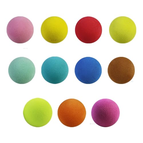 SQING 8 Farben Durchmesser 35mm GolfIndoor Übungsball UnterhaltungsfeldSpielzeugball Haustierspielzeugball Eva-Schaumball(Light Yellow,10PCS) von SQING