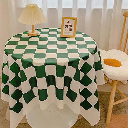 SQMGFA Runde Samt-Tischdecke, Schachbrett-Design, perfekt für Wohnzimmer und Couchtisch, elegante Schreibtischabdeckung, Dunkelgrün SQMGFA Runde Samt-Tischdecke, Schachbrett-Design, perfekt für Wohnzimmer und Couchtisch, elegante Schreibtischabdeckung, Dunkelgrün von SQMGFA
