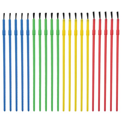SQXBK 100 Stück rot, blau, gelb und grün, 16 cm, Bastelpinsel für Kinder, Kunststoff-Pinsel, Pflanzenfarbe, Detail-Malset von SQXBK