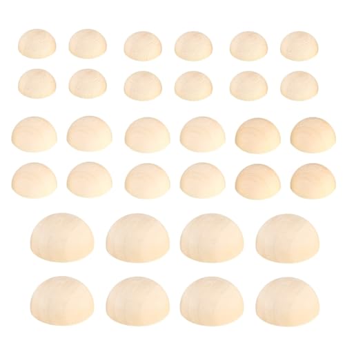 SQXBK 200 Stück 12/15/20 mm halbrunde dekorative Holzperlen Kugeln geeignet für die Herstellung von Fotorahmen Ohrringen Zubehör von SQXBK