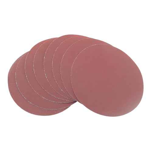 SQXBK Rote Sandbeflockte Schleifpapierbögen, Körnung 400, 12,7 cm, Reinigungspads, 125 mm, für Autoreparatur, Tischlerei, Metallbearbeitung, Schleifen und Polieren, 50 Stück von SQXBK