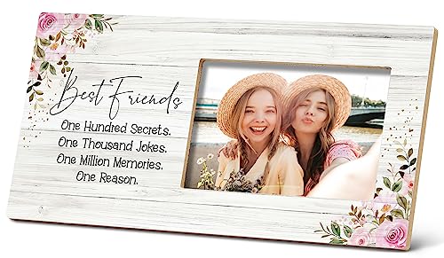SRADMO Bilderrahmen mit Blumenmotiv, inspirierende Freundschaftsgeschenke, 30,5 x 15,2 cm, Holz-Tisch-Bilderrahmen für Frauen und Mädchen, Geschenke für Frauen, Freunde, weibliche beste Freundin SRADMO Bilderrahmen mit Blumenmotiv, inspirierende Freundschaftsgeschenke, 30,5 x 15,2 cm, Holz-Tisch-Bilderrahmen für Frauen und Mädchen, Geschenke für Frauen, Freunde, weibliche beste Freundin von SRADMO