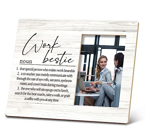 SRADMO Work Bestie Definition Bilderrahmen, Geschenk für Kollegen, 25,4 x 20,3 cm, Holz-Tisch-Bilderrahmen, lustige Geschenke für die Arbeit, beste Freunde, beste Kollegen, Kollegen von SRADMO