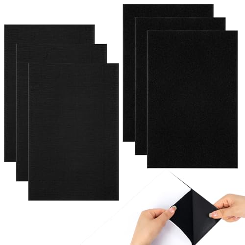 6 Stück 20 x 30cm Klettband Selbstklebend Extra Stark, Doppelseitig Klettverschluss Selbstklebend zum Nähen, Klettband zum Nähen, Klettband Breit für Wände, Tür, Boden, DIY (mit Klebstoff) von SREBIWO