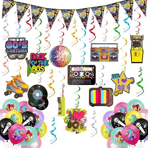 70 Stück 80er Jahre Deko, 10 Stück 80er Jahre Party Luftschlangen Geburtstag HäNgende Wirbel Deko 24 Stück Luftballons für 80er Deko Hip Hop Disco Theme 10 Stück 80er Jahre Wimpelkette (80er deko) 70 Stück 80er Jahre Deko, 10 Stück 80er Jahre Party Luftschlangen Geburtstag HäNgende Wirbel Deko 24 Stück Luftballons für 80er Deko Hip Hop Disco Theme 10 Stück 80er Jahre Wimpelkette (80er deko) von SREBIWO