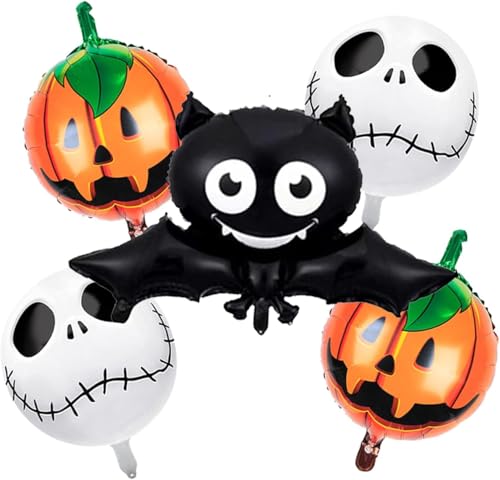 8 Stück Halloween Luftballons, Übergroße Halloween Folienballons Fledermaus, Spinnen, Kürbisse, Geist, Skelettschild Helium Luftballons für Halloweenparty Deko Kinder 8 Stück Halloween Luftballons, Übergroße Halloween Folienballons Fledermaus, Spinnen, Kürbisse, Geist, Skelettschild Helium Luftballons für Halloweenparty Deko Kinder von SREBIWO