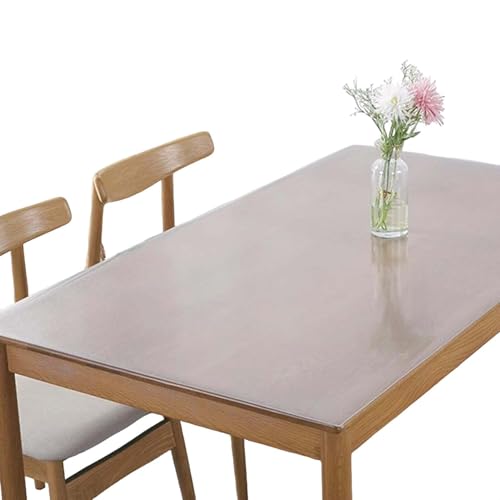 SRHIMEOS Tischdecke Tischfolie transparent Mattierter, Abwaschbare Tischdecke, Plastik Tischfolie Transparent, Rechteckige transparente Tischtuch aus Kunststoff, Fettdicht (90x220cm/35x87in) von SRHIMEOS