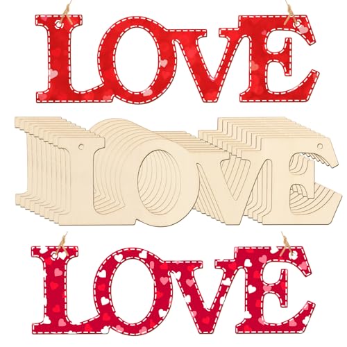 SRIZIAN 10 Stück Liebe Holz Deko, Valentinstag Holz zum Basteln Holzanhänger zum Bemalen zur Hochzeit Muttertag Geschenk Deko SRIZIAN 10 Stück Liebe Holz Deko, Valentinstag Holz zum Basteln Holzanhänger zum Bemalen zur Hochzeit Muttertag Geschenk Deko von SRIZIAN