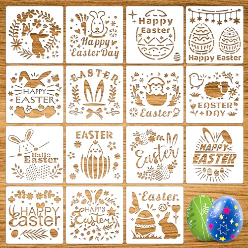 SRIZIAN 15 Stück Schablonen Ostern, Ostern Malschablonen Wiederverwendbar Schablonen, Osterei Hase Schablone Frohe Ostern Schablone zum Malen Wand ScrapbookStoff Party Dekor SRIZIAN 15 Stück Schablonen Ostern, Ostern Malschablonen Wiederverwendbar Schablonen, Osterei Hase Schablone Frohe Ostern Schablone zum Malen Wand ScrapbookStoff Party Dekor von SRIZIAN