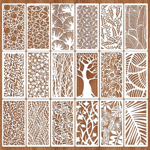 SRIZIAN 18 Stück Schablonen Set, Wiederverwendbar Kunststoff Schablonen Vorlagen, Kunststoff Vorlagen für Handwerk Wiederverwendbare Malschablone Schablonen für Möbel Wand Wohnkultur Scrapbooking SRIZIAN 18 Stück Schablonen Set, Wiederverwendbar Kunststoff Schablonen Vorlagen, Kunststoff Vorlagen für Handwerk Wiederverwendbare Malschablone Schablonen für Möbel Wand Wohnkultur Scrapbooking von SRIZIAN