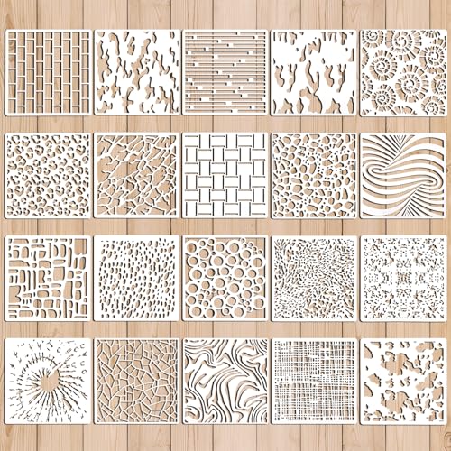 SRIZIAN 20 Stück Schablonen Set, Wiederverwendbar Kunststoff Schablonen Vorlagen, Kunststoff Vorlagen für Handwerk Wiederverwendbare Malschablone Schablonen für Möbel Wand Wohnkultur Scrapbooking SRIZIAN 20 Stück Schablonen Set, Wiederverwendbar Kunststoff Schablonen Vorlagen, Kunststoff Vorlagen für Handwerk Wiederverwendbare Malschablone Schablonen für Möbel Wand Wohnkultur Scrapbooking von SRIZIAN