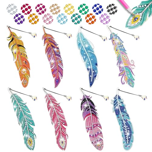 8 Stück Diamond Painting Lesezeichen,Diamond Painting Feather,Diamond Painting Kinder Erwachsene mit Anhänger Kristall,Diamant Painting für Anfänger DIY Geschenk Mädchen 7 8 9 10 11 12 Jahre 8 Stück Diamond Painting Lesezeichen,Diamond Painting Feather,Diamond Painting Kinder Erwachsene mit Anhänger Kristall,Diamant Painting für Anfänger DIY Geschenk Mädchen 7 8 9 10 11 12 Jahre von SRJEQC