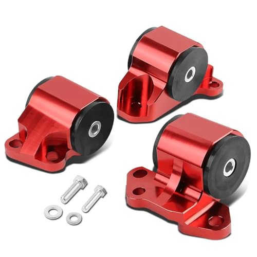 SRKATI Getriebehalterung 2 Loch Bolzen Motor Swap Halterungen Kit Fit Für Honda Civic Zb D15 D16 B16 B17 B18 Motorlager(Red) von SRKATI