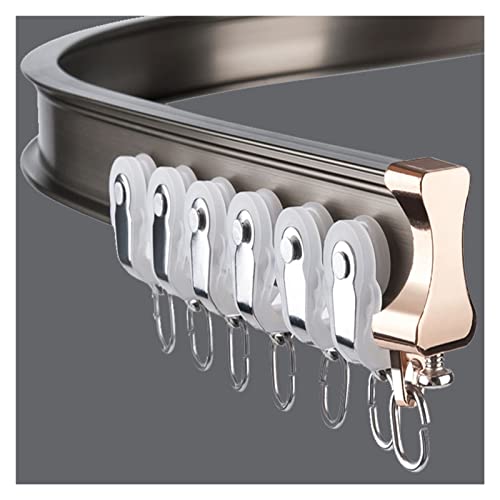 Vorhangschiene Gardinenschiene Gardinenstange Aluminium-Deckenvorhangschienensystem mit Haken und Zubehör, Flexible Biegbare Vorhangschiene für Übergroße Fenster/Raumteiler ( Size : 3.5m/11.5ft ) von SRNSAEB