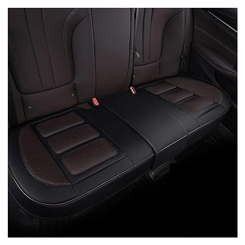 SRQORT Auto-Sitzbezug Netzstoff + Leder Autositzbezug Atmungsaktives Fahrersitzkissen Universeller Autositz-Innenschutz Anti-Rutsch-Pad Autositzbezüge(Bk Coffee Rear) von SRQORT