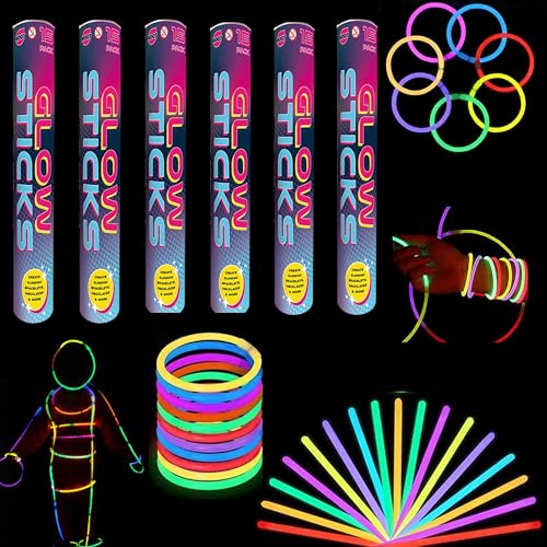 90 Stück ultrahelle Leuchtstäbe, Halsketten, Halloween, leuchtet im Dunkeln, Partyzubehör, Dekorationen, Großpackung, Glowsticks, Partyzubehör, Verbindungsstücke für Armbänder, Camping, Hochzeit, von SRV Hub