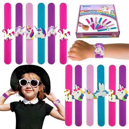 SRV Hub 1 x zufällige Einhorn-Schnapparmbänder, Silikon-Armbänder für Kinder, Charm-Armband, Armbänder für Mädchen, Geburtstag, Einhorn-Partygeschenke von SRV Hub