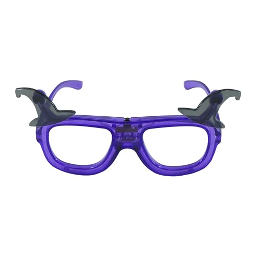 SRV Hub Blinkender LED-Hexenhut lila Sonnenbrille leuchtet Neuheit Spielzeug Spaß Partyzubehör für Kinder Erwachsene Dekoration Urlaub Bilderrahmen Halloween Tanz Hochzeit Geburtstag von SRV Hub
