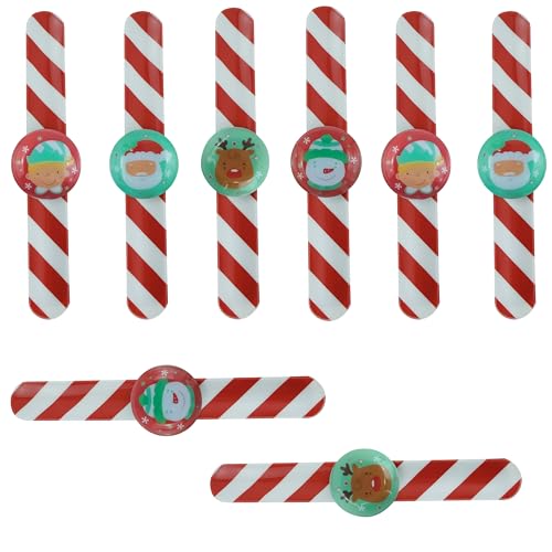 SRV Hub Weihnachts-Blinkendes LED-Schnappband, 8 x zufällige magnetische Armbänder für Partys, Geschenktüten, Kinder, Schnappband, Armbänder, Weihnachtsstrumpffüller, Partygeschenke, Tasche, von SRV Hub