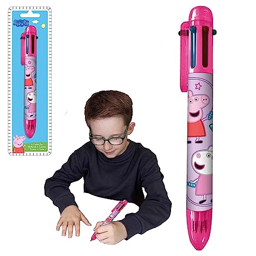 SRV Hub Pepa Pig Kugelschreiber für Kinder und Mädchen, 6 Farben, einziehbarer Stift für Büro, Schulbedarf, Studenten, Kinder, Geschenk, Kinder-Partygeschenke ab 3 Jahren SRV Hub Pepa Pig Kugelschreiber für Kinder und Mädchen, 6 Farben, einziehbarer Stift für Büro, Schulbedarf, Studenten, Kinder, Geschenk, Kinder-Partygeschenke ab 3 Jahren von SRV Hub