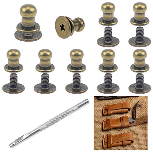 SRunDe 60sets Bronze Runden Kragenknopf mit Locher Werkzeug Schraube Halsknopf Solide Stud Button Metall Nagel Nieten Chicago Schrauben für Leder Niete Ledertaschen Gürtel DIY Buchschrauben Zubehör SRunDe 60sets Bronze Runden Kragenknopf mit Locher Werkzeug Schraube Halsknopf Solide Stud Button Metall Nagel Nieten Chicago Schrauben für Leder Niete Ledertaschen Gürtel DIY Buchschrauben Zubehör von SRunDe