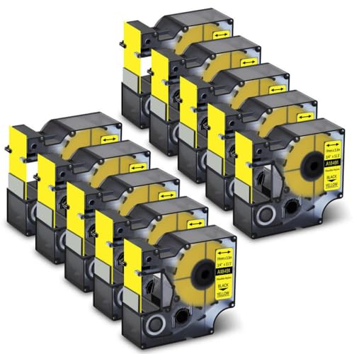 Flexible Nylonbezeichnungen kompatibel 18491 19mm -Etiketten Band schwarz auf gelb kompatibel mit 5200 3mpl300 Druckern Flexible Nylonbezeichnungen kompatibel 18491 19mm -Etiketten Band schwarz auf gelb kompatibel mit 5200 3mpl300 Druckern von SRxBKC
