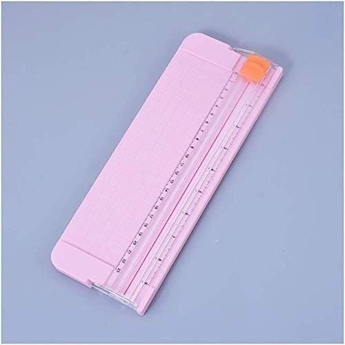 Home Rechnungsetikettenschneider Fotoschneider Tragbarer kleiner manueller Papierschneider im A4-Format (Farbe: Pink) von SSDDLZEQ