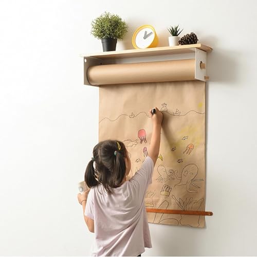 Kraftpapierspender, Esszimmer/Heimwerkerzimmer/Kindergarten, Klassenzimmer, Zuhause, Graffiti-Tapetenhalter, Nachrichtenbrett (Brett 70 cm) von SSDDLZEQ
