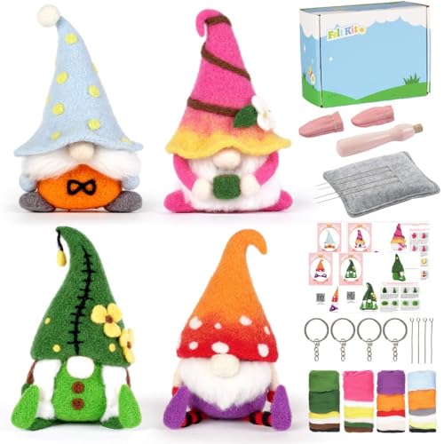 SSDH 4er-Pack Nadelfilz-Set für Anfänger Weihnachtszwerg-Set aus Wollfilz Handgefertigte Weihnachtsdekoration SSDH 4er-Pack Nadelfilz-Set für Anfänger Weihnachtszwerg-Set aus Wollfilz Handgefertigte Weihnachtsdekoration von SSDH
