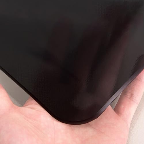SSFMSF PVC Tablecloth Thickened Desktop Protective Film, Waterproof and Heat-Resistant Wipeable Table Mat, Suitable for Indoor and Outdoor Customization. (Schwarz, 2mm - 55 x 55 cm Rechteck) von SSFMSF