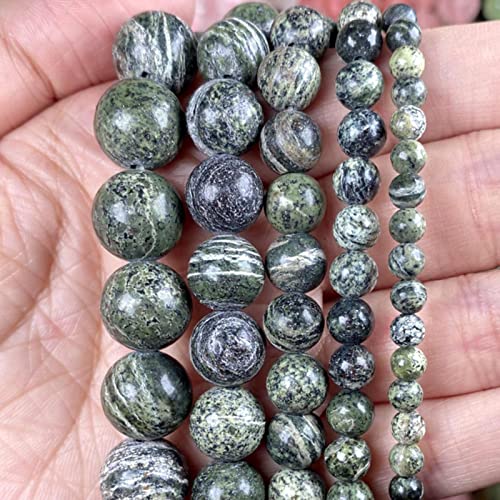 SSFRI 4/6/8/10 Naturstein Perlen Grüne Jaden Achat Chalcedon Kristallglas Edelstein Perlen Schmuck Herstellung Armband DIY-Grün Zebra Jaspis, 8mm von SSFRI
