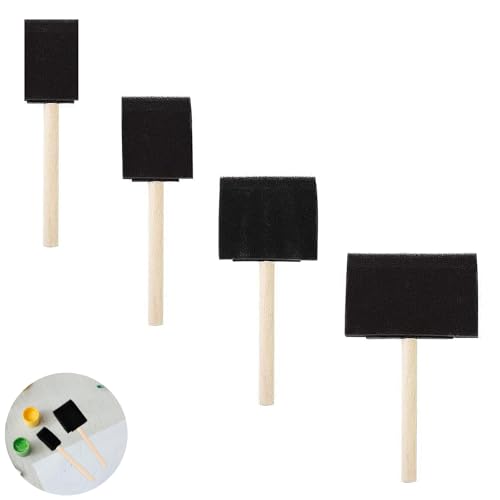 4 Stück Schaumstoffpinsel, Schaum Pinsel Malerei, Schwammpinsel Malutensilien Set, für DIY Bastelprojekte Erwachsene Kinder(4 Größen) von SSHUIKKAI