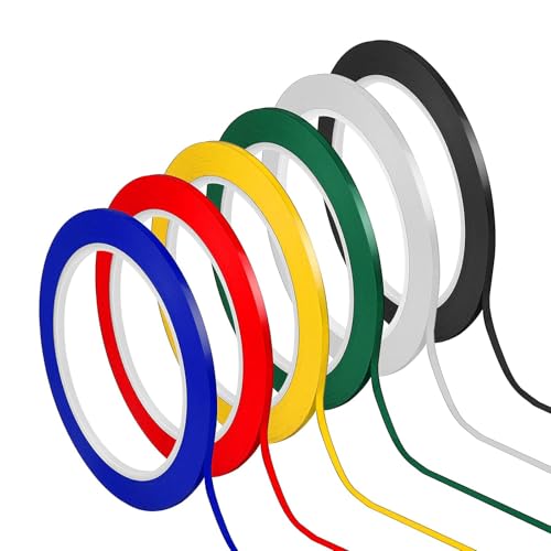 SSHUIKKAI 6 Rollen Whiteboard Klebeband, Markierungsband, Buntes Klebeband, Whiteboard Tape, für Schule, Büro, Scrapbooking, Notebook(3mm) von SSHUIKKAI