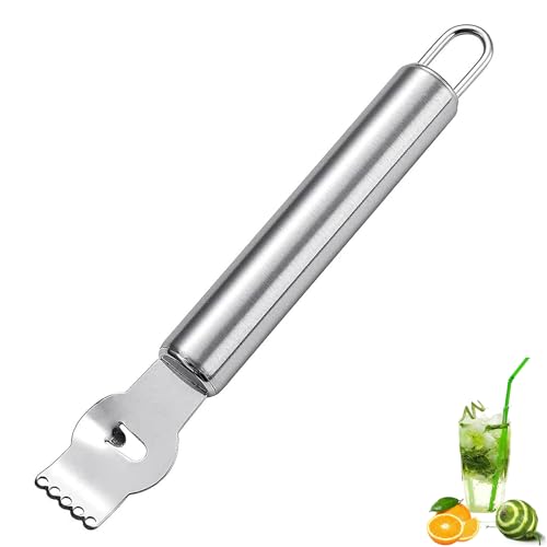 zestenreißer, zestenschneider, zitronenschäler, zitronenschaber, Zitronen Zester Schäler, für Gin Cocktails, Limetten Orangen, Küchen Werkzeug(Silber) von SSHUIKKAI