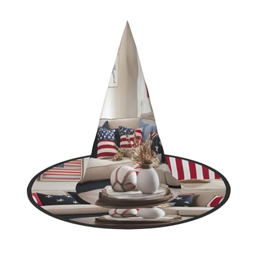 SSIMOO Amerikanische Flagge und Baseball-Halloween-Partyhut, lustiger Halloween-Hut, Kostümzubehör für Halloween-Party-Dekoration von SSIMOO