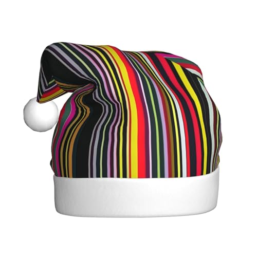 SSIMOO Bunte Streifen Vertikale Erwachsene Flauschige Weihnachtsmütze - festliche Dekoration Headwear für Parteien und Feiertage von SSIMOO