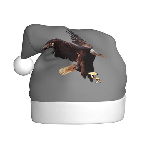 SSIMOO Eagle Erwachsene flauschige Weihnachtsmütze - festliche Dekoration Kopfbedeckung für Partys und Feiertage von SSIMOO