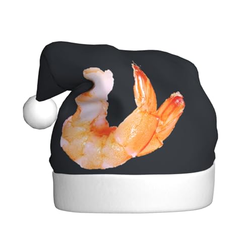 SSIMOO Glutton Shrimps Erwachsene Flauschige Weihnachtsmütze - festliche Dekoration Kopfbedeckung für Partys und Feiertage von SSIMOO