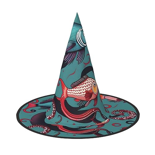 SSIMOO Halloween Hexenhut Schick Fisch Oktopus für Damen - Ultimative Wahl für das beste Halloween-Kostüm von SSIMOO