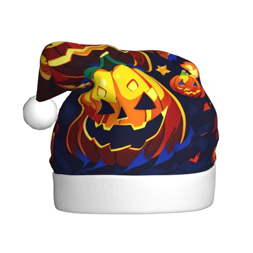 SSIMOO Halloween-Kürbis-Plüsch-Weihnachtsmütze für Erwachsene, festlicher Partyhut, ideales Partyzubehör für Versammlungen von SSIMOO