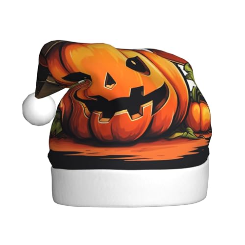 SSIMOO Halloween Süße Kürbis Erwachsene Flauschige Weihnachtsmütze - festliche Dekoration Kopfbedeckung für Partys und Feiertage von SSIMOO