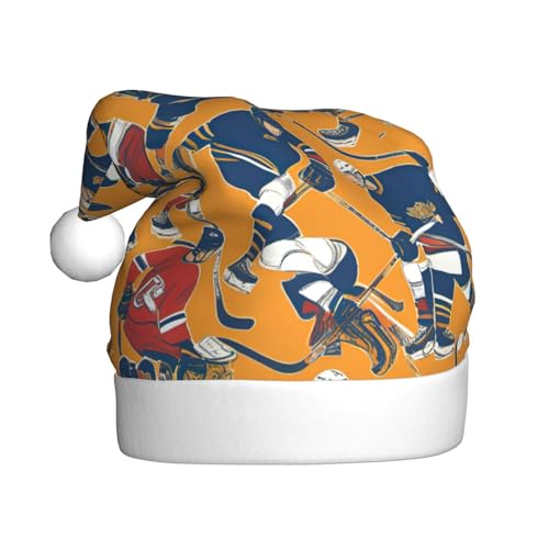 SSIMOO Hockey Erwachsene Flauschige Weihnachtsmütze - festliche Dekoration Kopfbedeckung für Partys und Feiertage von SSIMOO