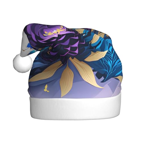 SSIMOO Lila Schmetterling Erwachsene Flauschige Weihnachtsmütze - festliche Dekoration Kopfbedeckung für Partys und Feiertage von SSIMOO