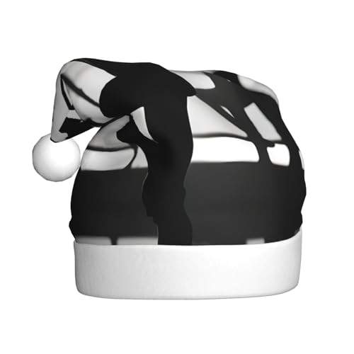 SSIMOO New Love Gymnastics Plüsch-Weihnachtsmütze für Erwachsene, festlicher Partyhut, ideales Party-Zubehör für Versammlungen von SSIMOO